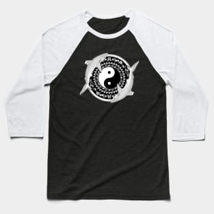 Yin and Yang Blacktip Reef Sharks Baseball T-Shirt